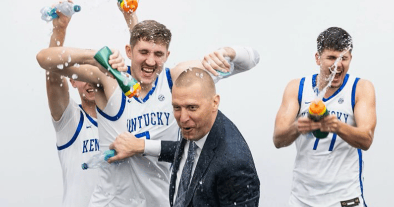 Mark Pope celebrates first win at Kentucky with Wildcats in locker room